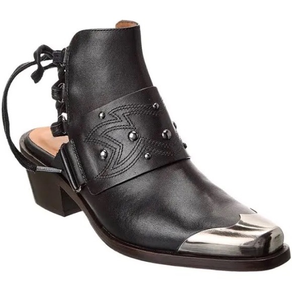 new FREE PEOPLE Rory GENUINE LEATHER boots booties in Black 894R0 - Picture 2 of 16